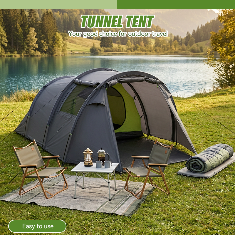 Outdoor Adventure Group - Spacious 3-4 Person Portable Tunnel Tent