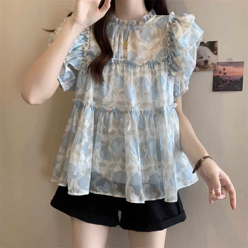 Outdoor Youth Adventure - Short Sleeve Shirts Womens Cotton Shirring