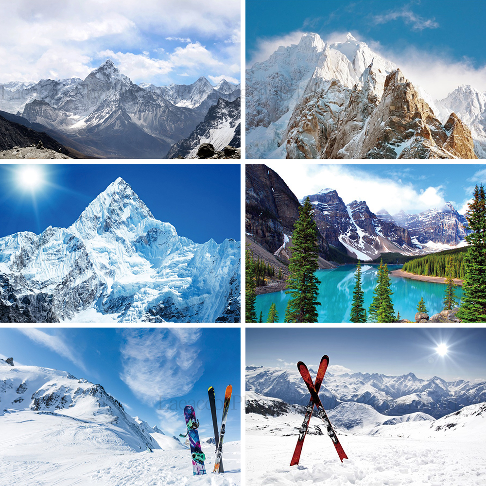 Snow Mountain Adventure Backdr - Outdoor Adventure Background บทวิจารณ์และราคา