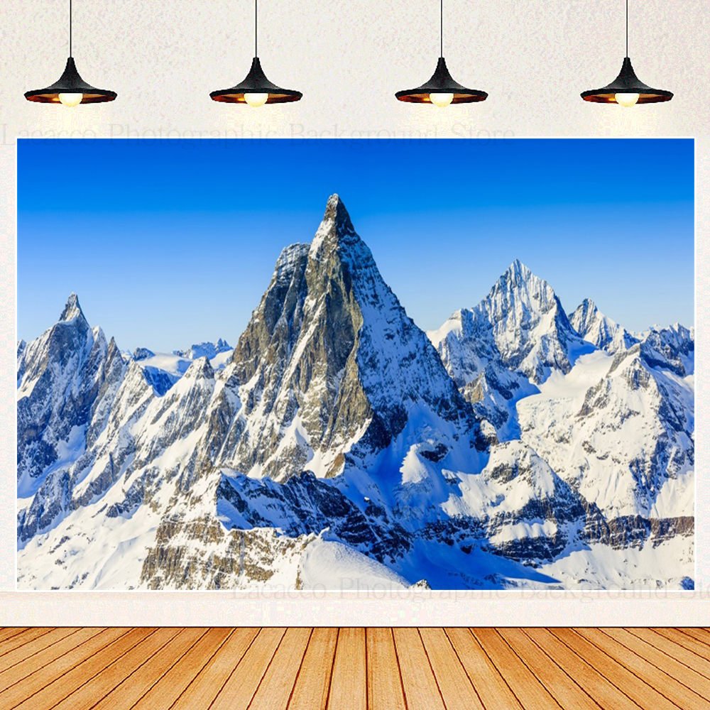 Snow Mountain Adventure Backdr - Outdoor Adventure Background บทวิจารณ์และราคา