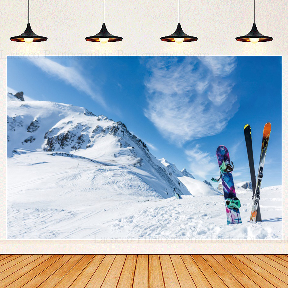 Snow Mountain Adventure Backdr - Outdoor Adventure Background บทวิจารณ์และราคา