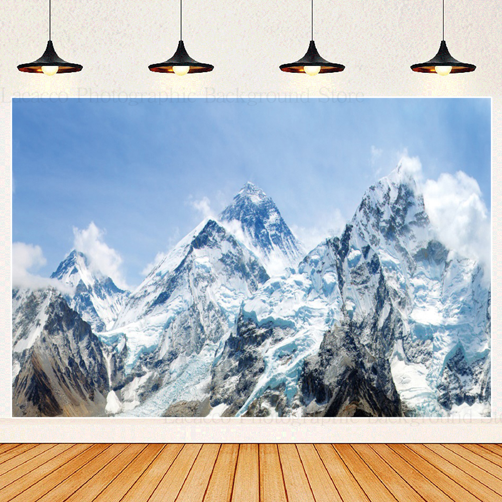 Snow Mountain Adventure Backdr - Outdoor Adventure Background บทวิจารณ์และราคา
