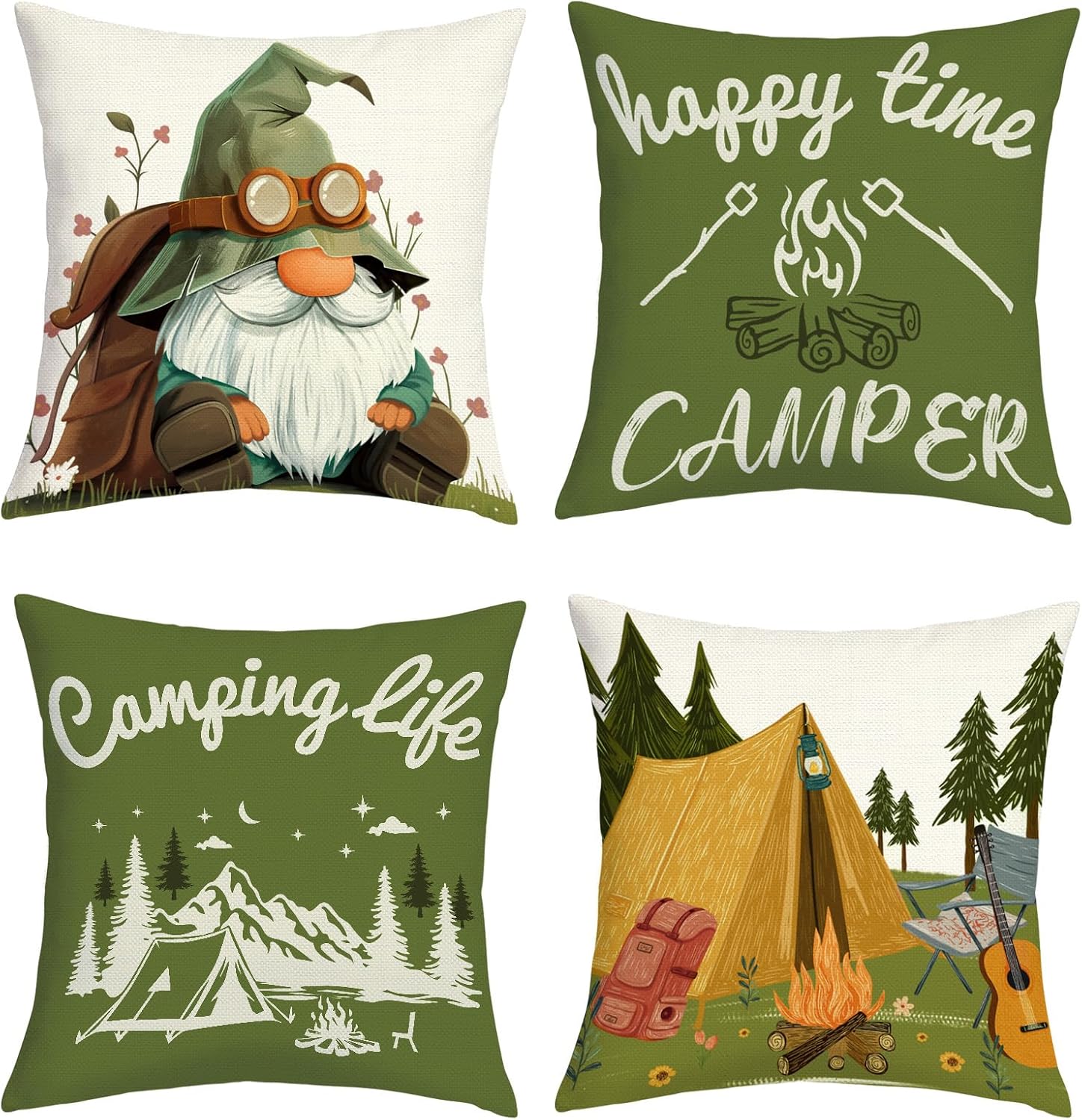 Group of 4 Camping Throw Pillo - Outdoor Adventure Group บทวิจารณ์และราคา