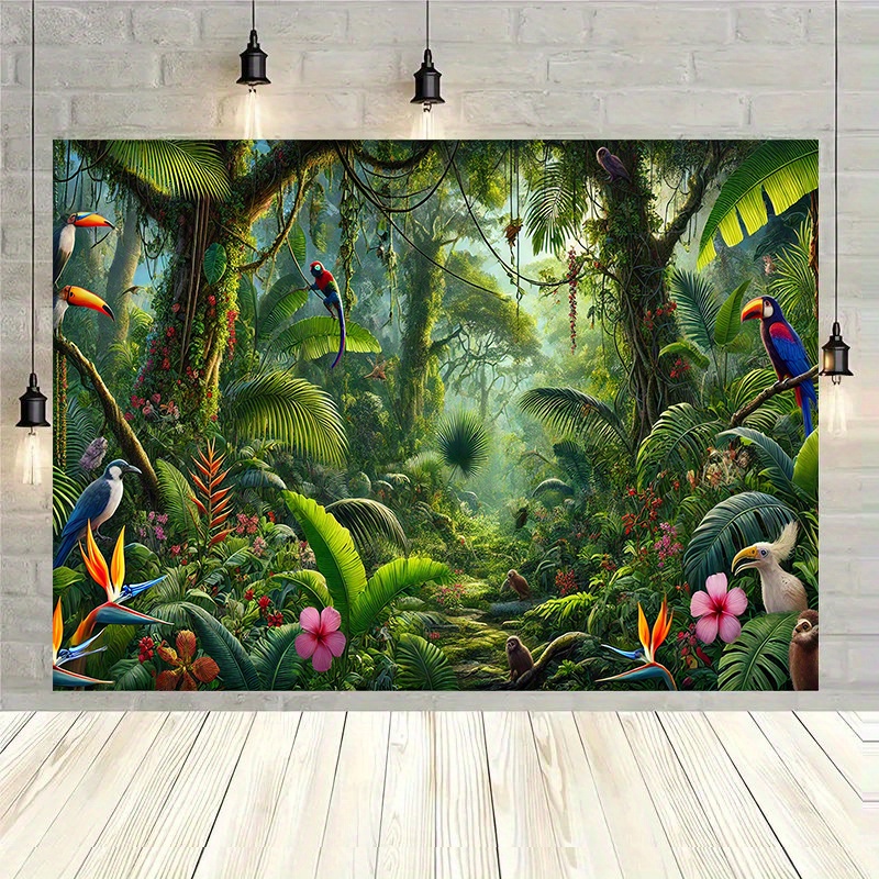 1pc Jungle Adventure Backgroun - Outdoor Adventure Background บทวิจารณ์และราคา