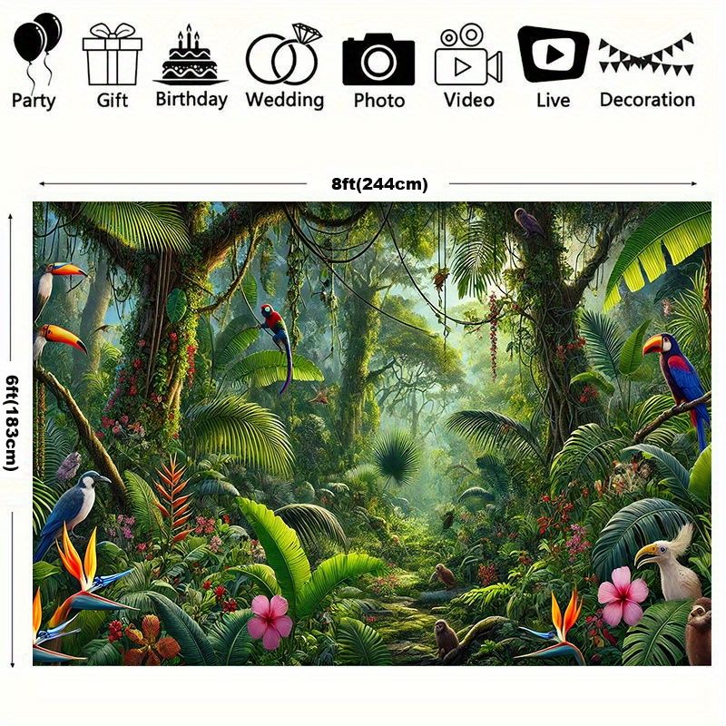 1pc Jungle Adventure Backgroun - Outdoor Adventure Background บทวิจารณ์และราคา
