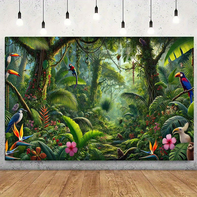 1pc Jungle Adventure Backgroun - Outdoor Adventure Background บทวิจารณ์และราคา